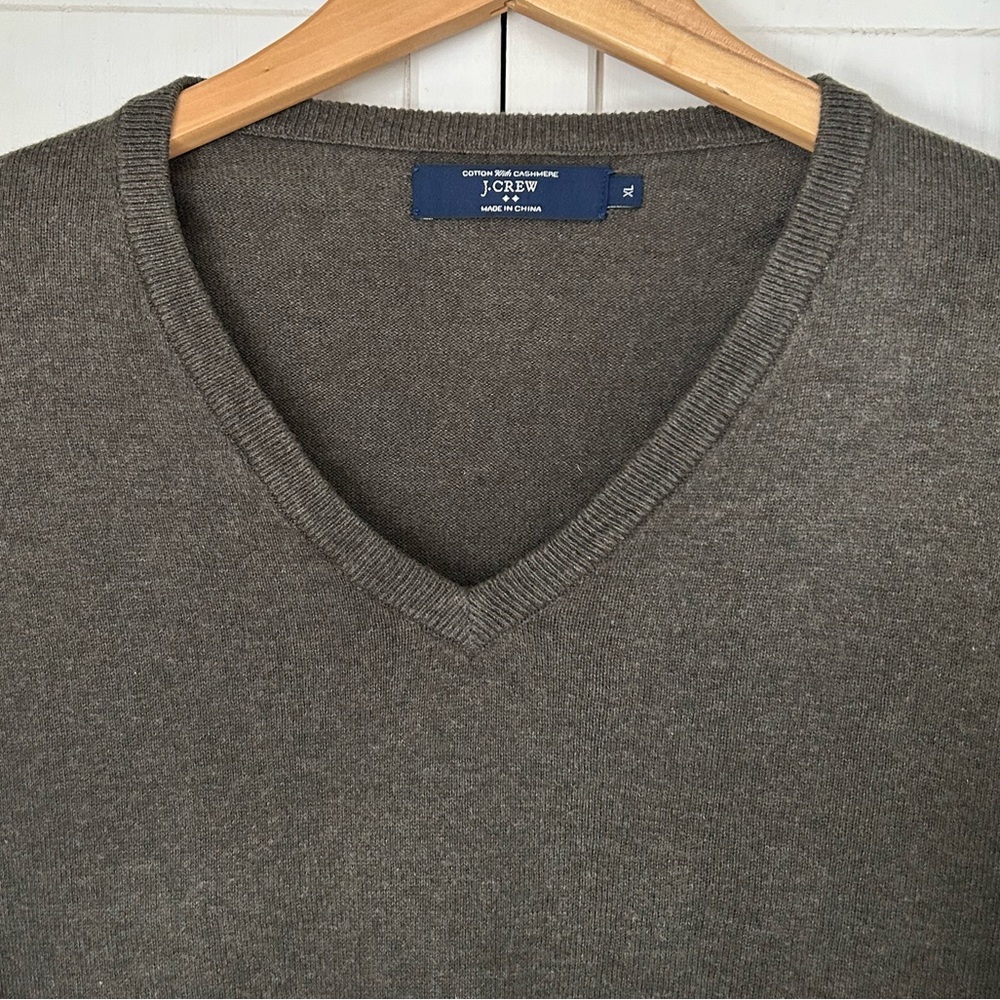 J.Crew Men’s Size XL Long Sleeve Cashmere Blend V- Neck Pullover Sweatshirt